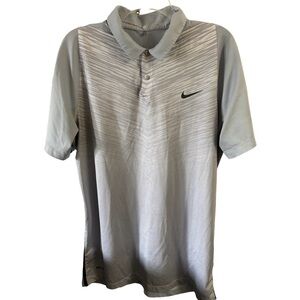 Nike Golf Tiger Woods Collection Short Sleeve Gray Black Polo Mens SZ Medium